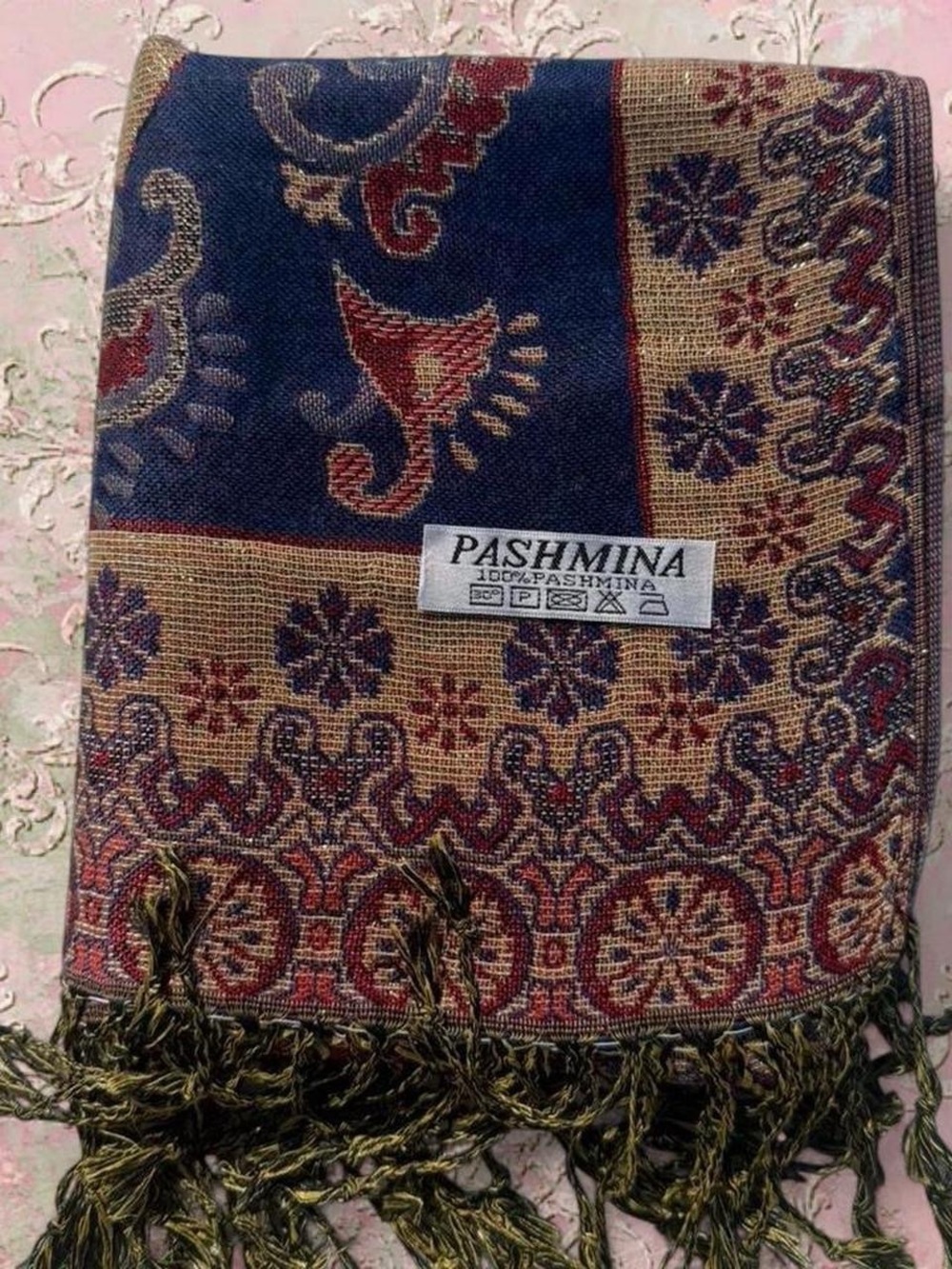 New | Limited Edition: Navy Blue Shimmer Pashmina Shawl